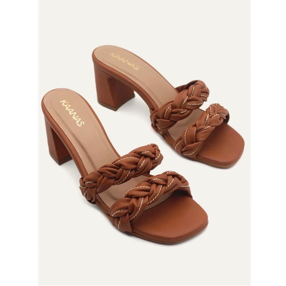 Kaanas Shoes - KAANAS Tartu Braided Heel Sandal Brandy Size 8